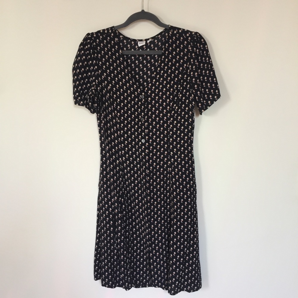 GAP button-down print A-line dress with pockets!
